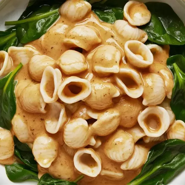 Creamy Orecchiette with Miso and Spinach