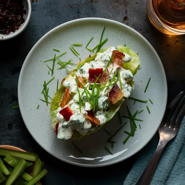 Wedge Salad with Creamy Blue Cheese Dressing