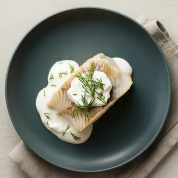 Steamed Halibut with Creamy Dill Sauce recipe image