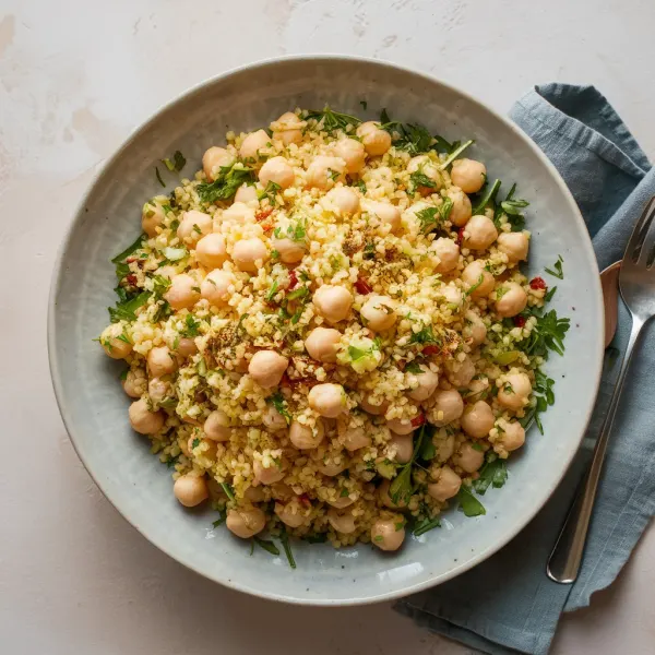 Israeli Couscous Salad with Chickpeas and Garam Masala