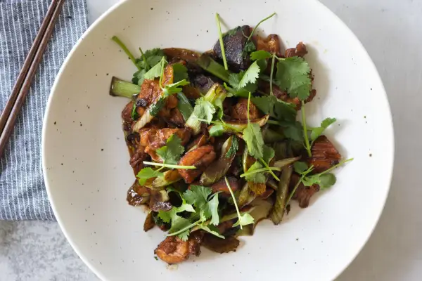 Sautéed Chicken with Shiitakes and Celery