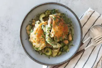 Braised Chicken Thighs with Artichoke Hearts and Olives recipe image