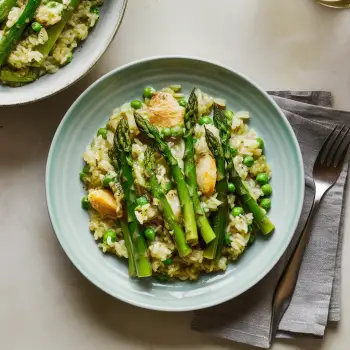 Springtime Asparagus and Pea Risotto recipe image