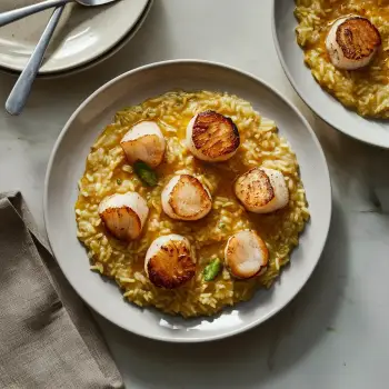 Brown Butter Risotto with Seared Scallops recipe image