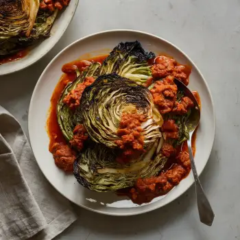 Charred Cabbage with Amatriciana Sauce recipe image