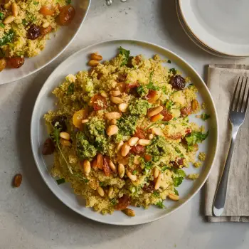 Couscous Salad with Pine Nuts, Golden Raisins and Chimichurri recipe image