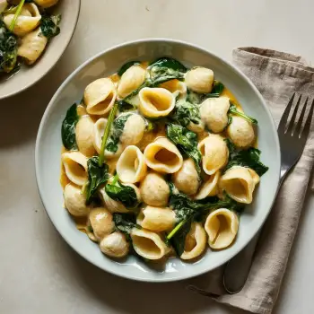 Creamy Orecchiette with Miso and Spinach recipe image