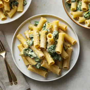 Creamy Spinach and Artichoke Rigatoni recipe image