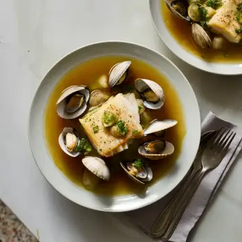 Dashi with Cod and Clams