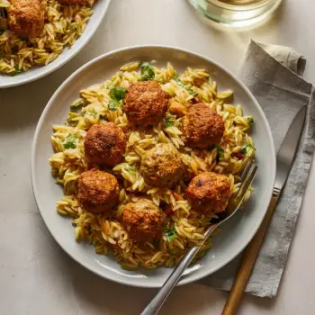 One Pot Mini Meatball Orzo recipe image