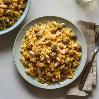 One-Pot Orzo with White Beans and Tapenade recipe image