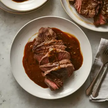 Pan-Seared Steak with Au Poivre Sauce recipe image