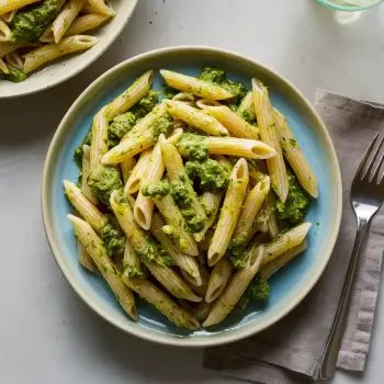 Penne with Umami Pesto recipe image