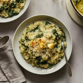 Roasted Garlic and Spinach Risotto recipe image