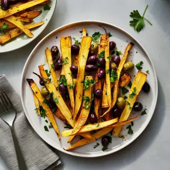 Roasted Parsnips with Olives and Parsley recipe image