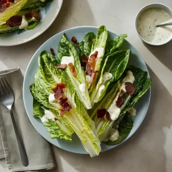 Romaine Salad with Bacon and Creamy Ranch Dressing recipe image