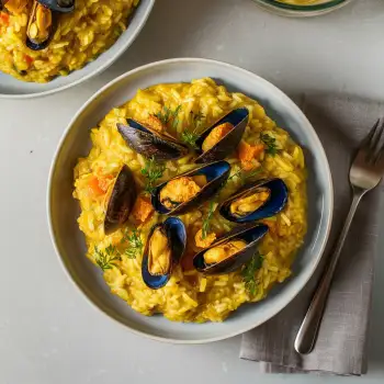 Saffron and Mussel Risotto recipe image