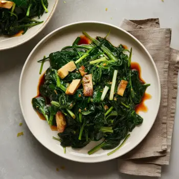 Sautéed Spinach with Ginger, Scallions, and Soy Sauce recipe image