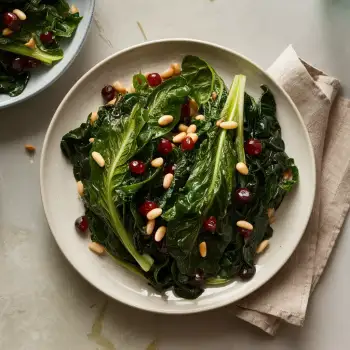 Sautéed Swiss Chard with Currants and Pine Nuts recipe image