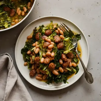 Sauteed Escarole with Beans and Sausage recipe image