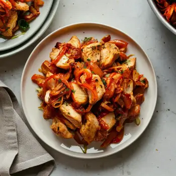 Sauteed Kimchi Chicken recipe image