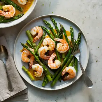 Shrimp Almondine with Asparagus recipe image