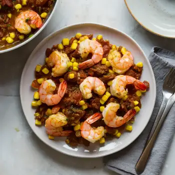 Shrimp Sauté with Chorizo and Corn recipe image