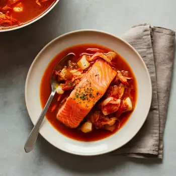 Simple Salmon and Kimchi Stew recipe image