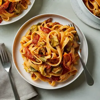 Sun-dried Tomato and Artichoke Pasta recipe image