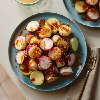 Turnips with Sweet Soy, Mayonnaise, and Bonito Flakes recipe image